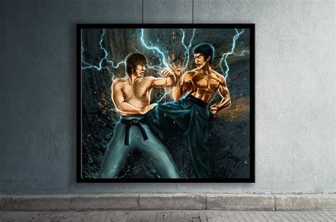 Bruce Lee Vs Chuck Norris Poster - Etsy