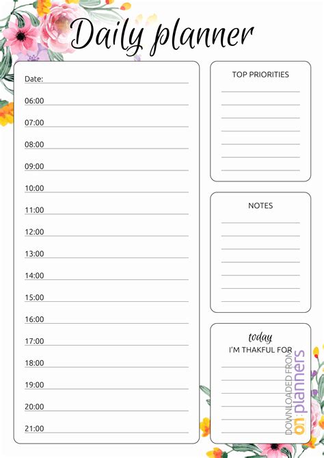 Take Printable Daily Planner Sheets | Calendar Printables Free Blank