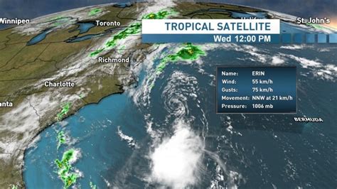 Erin set to track into the Maritimes on Thursday, bringing risk of ...