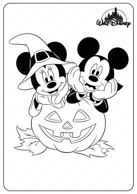 Fun Halloween Coloring Pages with Minnie & Mickey