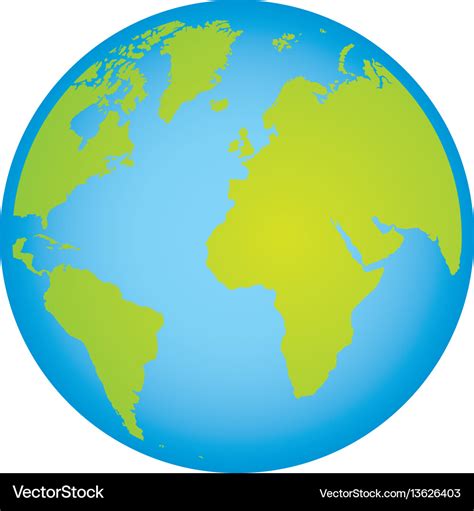 Colorful earth world map with continents in 3d Vector Image