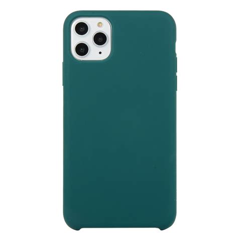 For iPhone 11 Pro Max Solid Color Solid Silicone Shockproof Case (Dark ...