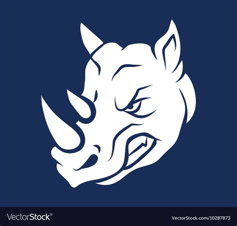 Angry rhino head silhouette Royalty Free Vector Image