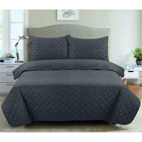 Mainstays Lightweight Cotton 2-Piece Quilt Set, Twin/Twin XL, Gray ...