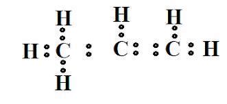 Examine the Lewis dot structure of propene, C3H6 , and answer the ...