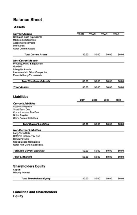 9+ Balance Sheet Templates | Word, Excel & PDF | Free Business Templates