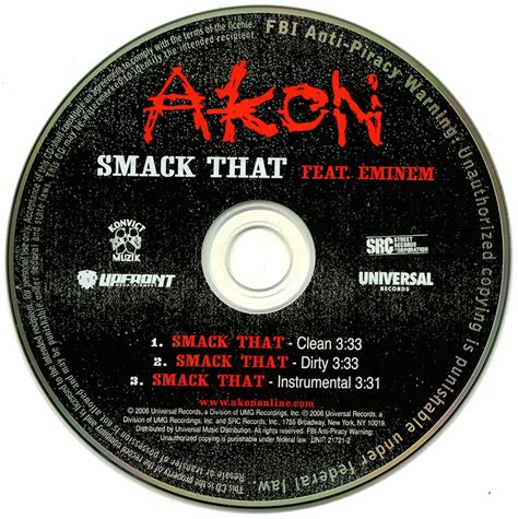 Promo, Import, Retail CD Singles & Albums: Akon - Smack That - (Promo ...