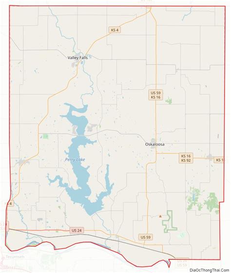 Map of Jefferson County, Kansas - Thong Thai Real