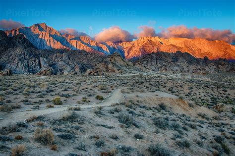 Sunrise in the Desert with High Stock Photo - PixelTote