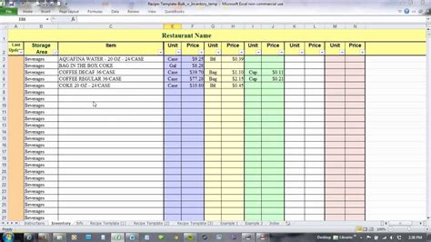 Free Food Inventory Spreadsheet Template Spreadsheet Downloa food ...