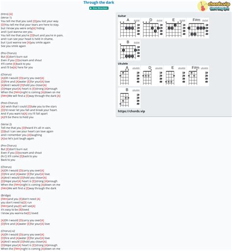 Chord: Through the dark - One Direction - tab, song lyric, sheet ...