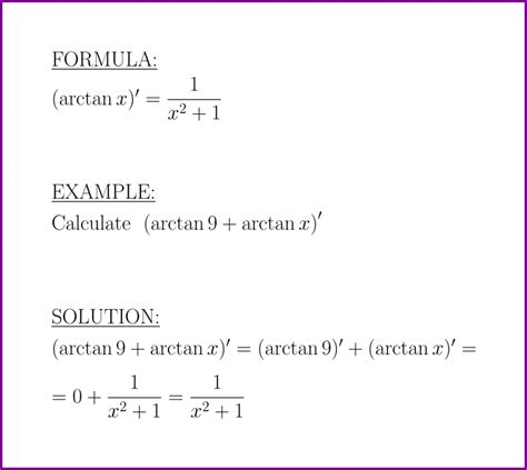 The derivative of arctan (formula and example) – LUNLUN.COM