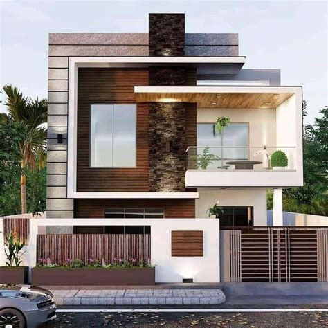 Small Two Story Modern House Exterior Design - canvas-ly