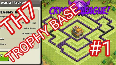 Best Town Hall 7 Trophy Base - YouTube