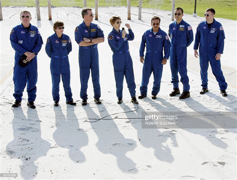 Space shuttle Discovery crew appear at a press conference at the ...