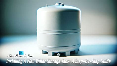 Installing A Well Water Storage Tank: A Step-By-Step Guide – The ...