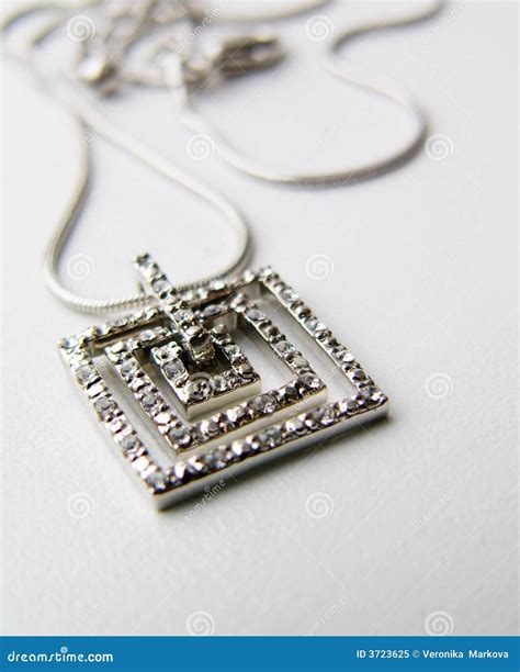 Silver chain with pendant stock image. Image of jewellery - 3723625