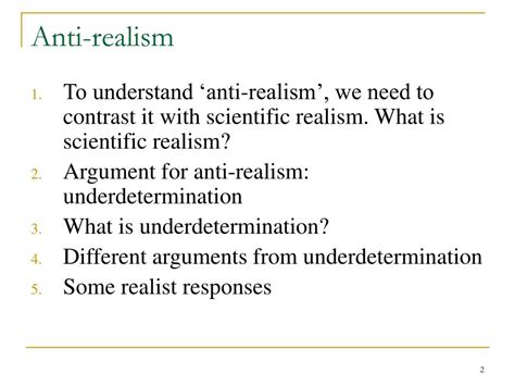 PPT - Anti-realism: The argument from Underdetermination PowerPoint ...