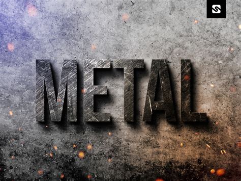 Free Download Metal Text Effect Design Template. PSD File