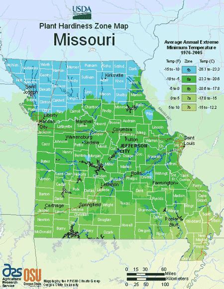 Map Of Missouri Planting Zones For Plants And Trees