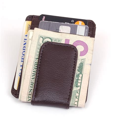 Mens Leather Wallet Money Clip Credit Card ID Holder Front Pocket Thin ...