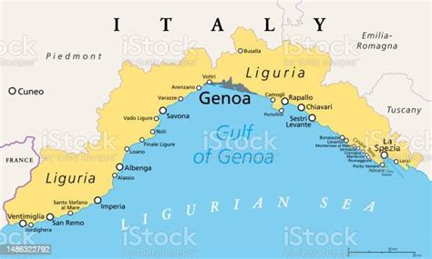 Liguria And The Italian Riviera The Ligurian Riviera Political Map ...