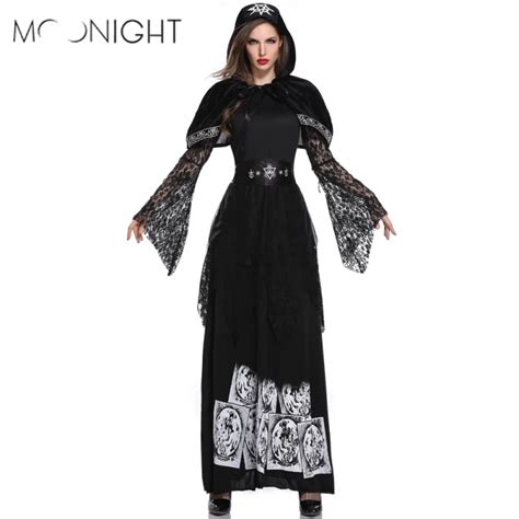 MOONIGHT Halloween Costume For Women Witch Costume Black Gothic Witch ...