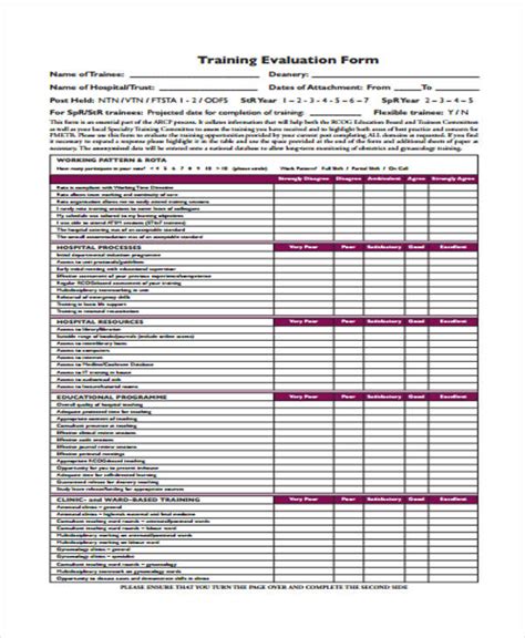 FREE 25+ Sample Training Evaluation Forms in PDF | MS Word