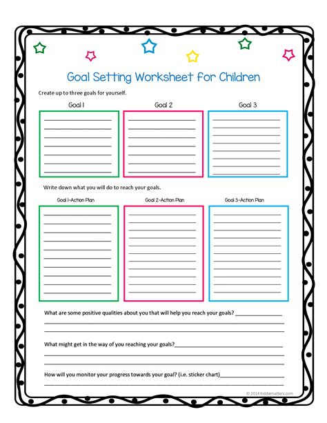 Goal Worksheets For Students