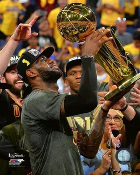 Lebron James with the NBA Championship Trophy Game 7 of the 2016 NBA ...