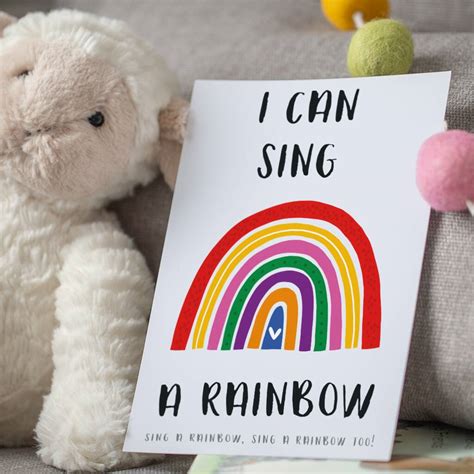 'I Can Sing A Rainbow' Nursery Rhyme Print By Pig and Bear Emporium