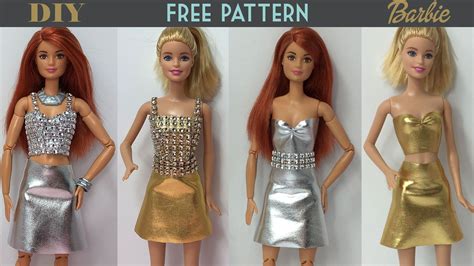 DIY Barbie Doll Party Dress | Free Pattern | Barbie dress pattern ...