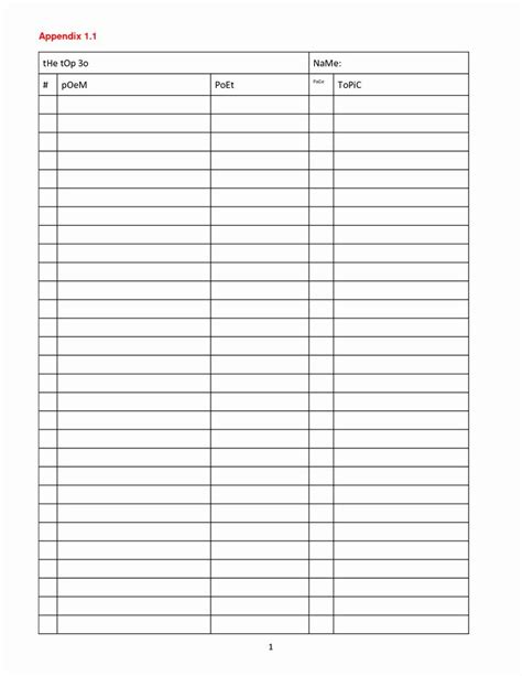 Free Blank Chart Templates | Template Printable