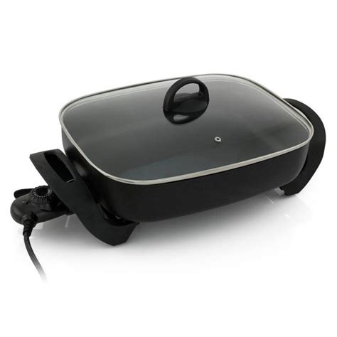 Electric Frying Pan 1800W - Non-Stick + Glass Lid - Home Kitchen ...