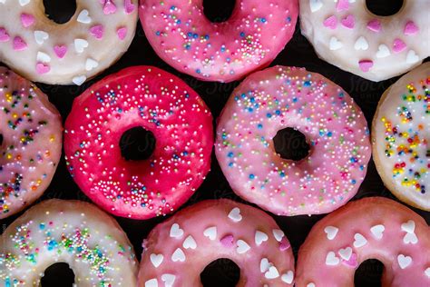 "Pastel Color Donuts On Dark Background" by Stocksy Contributor "Pixel ...