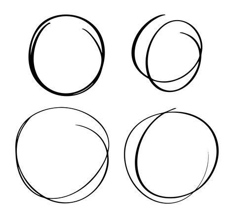 Hand drawn circle line sketch set. Vector circular scribble doodle ...