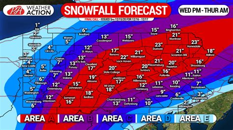 Final Call Snowfall Forecast for Wednesday’s Historic Winter Storm – PA ...