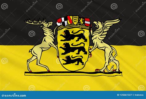 Flag of Baden-Wurttemberg - the Land of Germany Stock Illustration ...