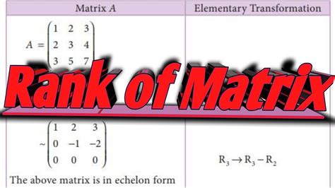 Rank of Matrix with Example - YouTube