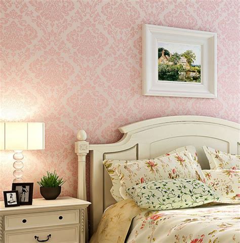 39.99US $ |Luxury Victorian Vintage Light Pink Damask Fabric Wallpaper ...