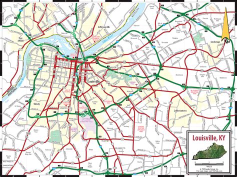 Louisville Kentucky City Map - Louisville Kentucky • mappery