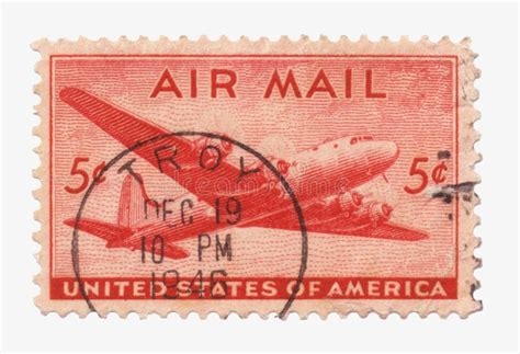 Us Air Mail Stamp stock photo. Image of plane, airplane - 1324510