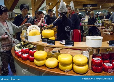 Tasting Traditional Dutch Cheese in Zaanse Schans, Zaandam. Editorial ...