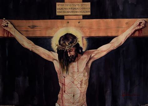 Crucifixion Painting by Ashok Karnik