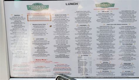 Menu at The Old Mill Pottery House Café cafe, Pigeon Forge, Old Mill St