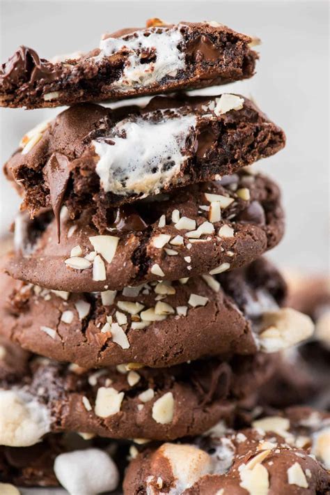 Rocky Road Cookies - chocolate cookies with nuts and marshmallows!