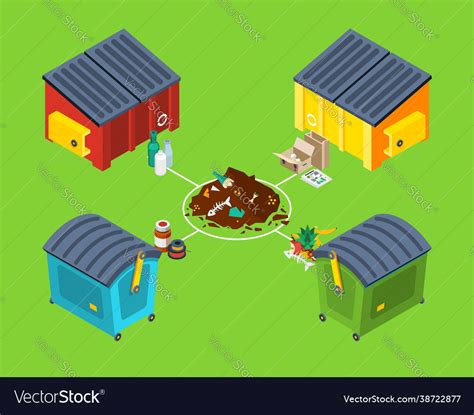 Waste management isometric poster Royalty Free Vector Image