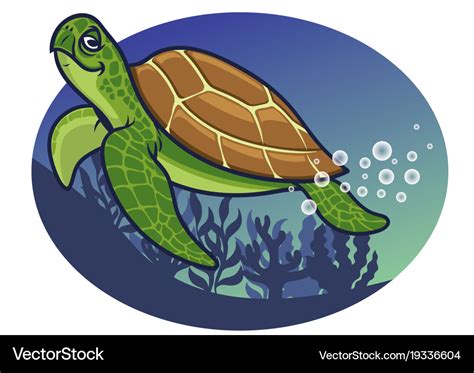 Cartoon of turtle character Royalty Free Vector Image