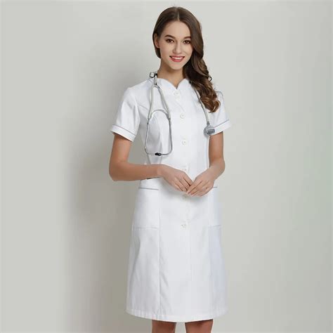 White Nurse Dress Medical Scrub Uniform Hospital Nurses Dresses ...