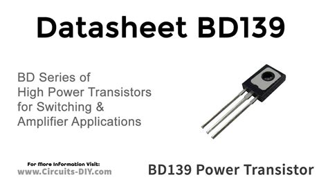 Here is a Datasheet for BD139 NPN Power Transistor with Pinout ...